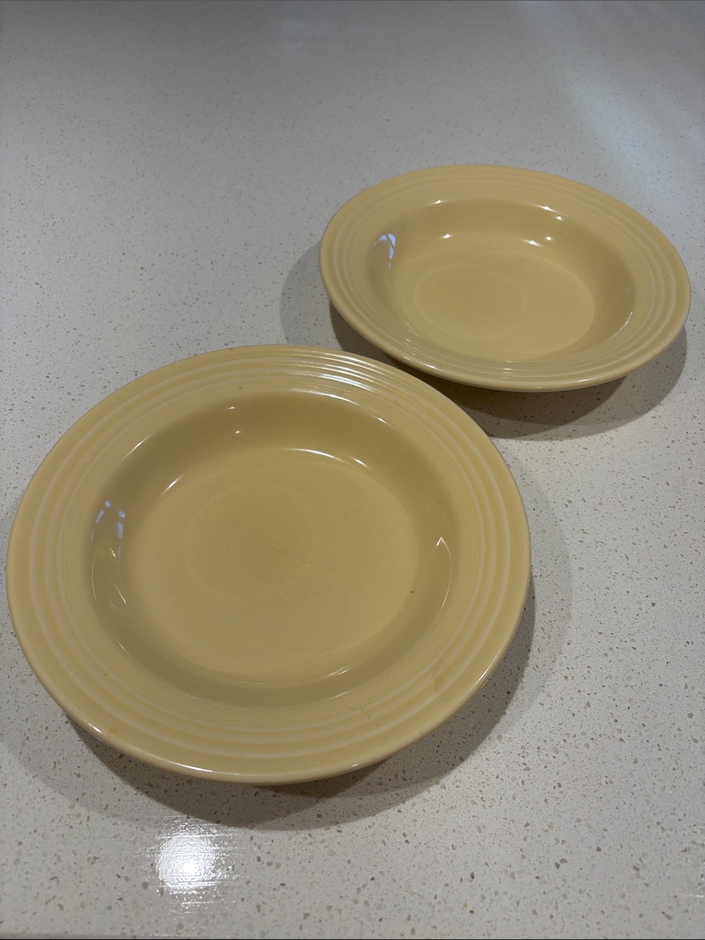 Fiesta Yellow Ceramic Soup Bowls - Solid Color Set of two.